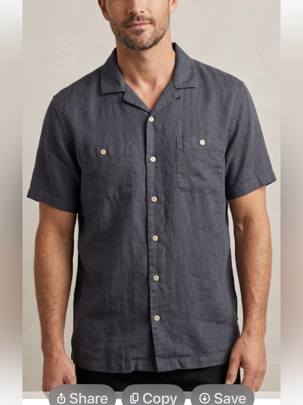 C&C California Linen Blue Button-Down Shirt Men’s XL